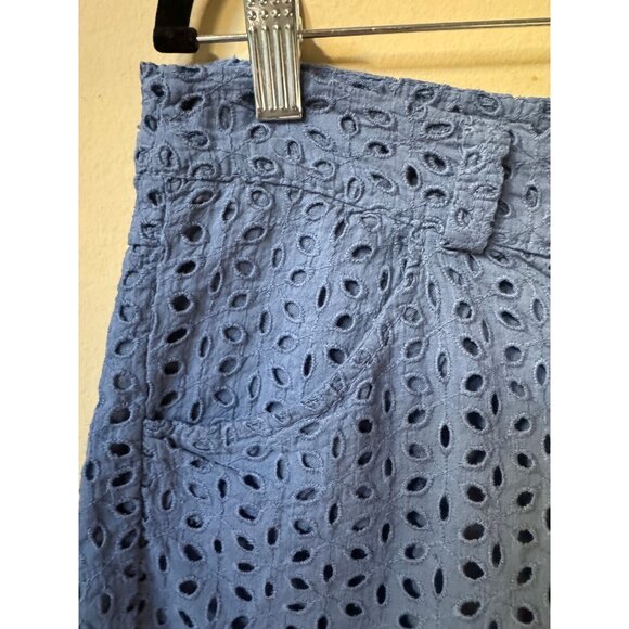 Beachy Boho Women's Blue Eyelet Lace Medium‎ Rise Cutoff Shorts Size S Resort - Picture 5 of 16